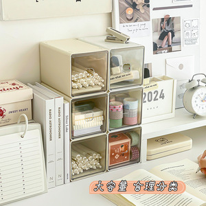 Acrylic Desktop Storage <b>Box</b> Rectangle Single Compartment Sealed Dustproof Organizer For Student Dormitories - Product Image 4