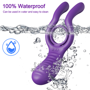 Anillo Vibrador de Pene de Silicona de Doble Cabeza ALWUP para Hombres, Retrasa la Eyaculación, <span class=keywords><strong>Erección</strong></span>, 12 Vibraciones, Múltiples Estimulaciones, Juguetes para Parejas - Product Image 3