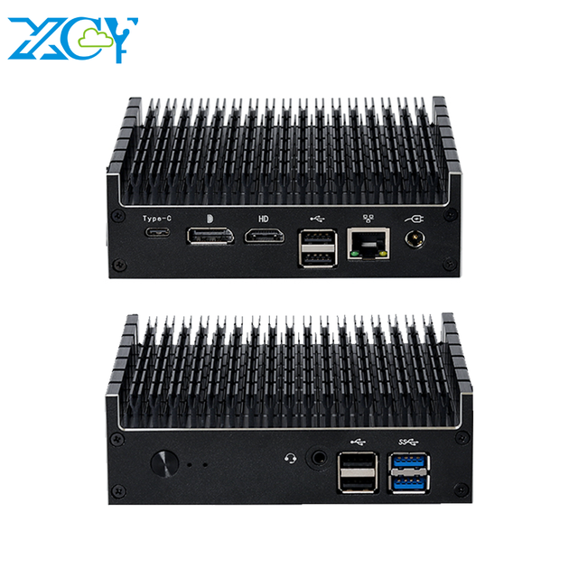 Fanless Mini PC Intel Pentium Gold 5405U DP 4K 60HZ 2*DDR4 M.2 WIFI BT Type-c LINUX Industrial Computer