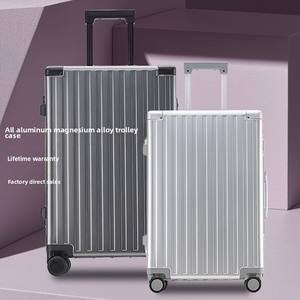 Modern 20 ''ve 24'' seyahat arabası bagaj sert kabuk alüminyum çerçeve ile Spinner Caster ile Vintage iş bavul TSA tekerlek - Product Image 2