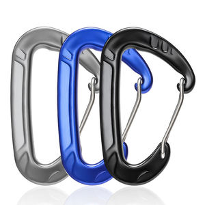 Aluminum Alloy Carabiner 12kN D-Type Powder Coated Green Orange Gray Outdoor <b>Hook</b> - Product Image 4