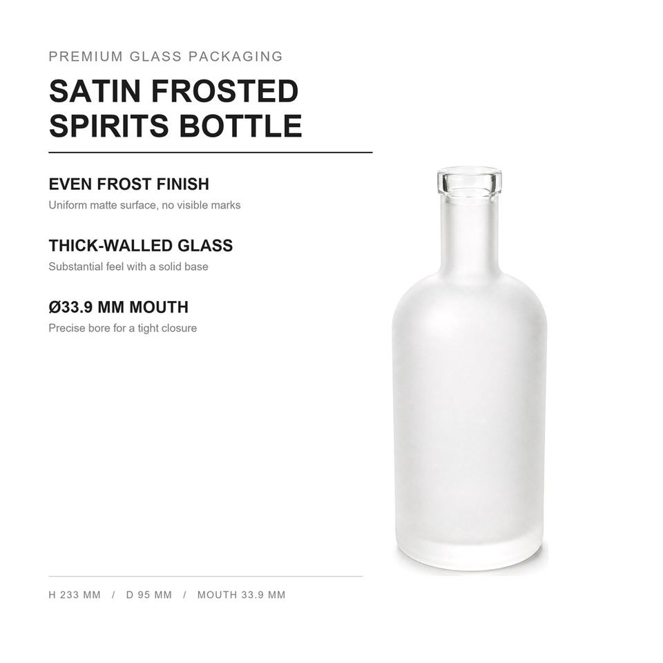 Factory Direct Heavy Bottom Vodka Bottle Frosted Glass Empty Wide ...