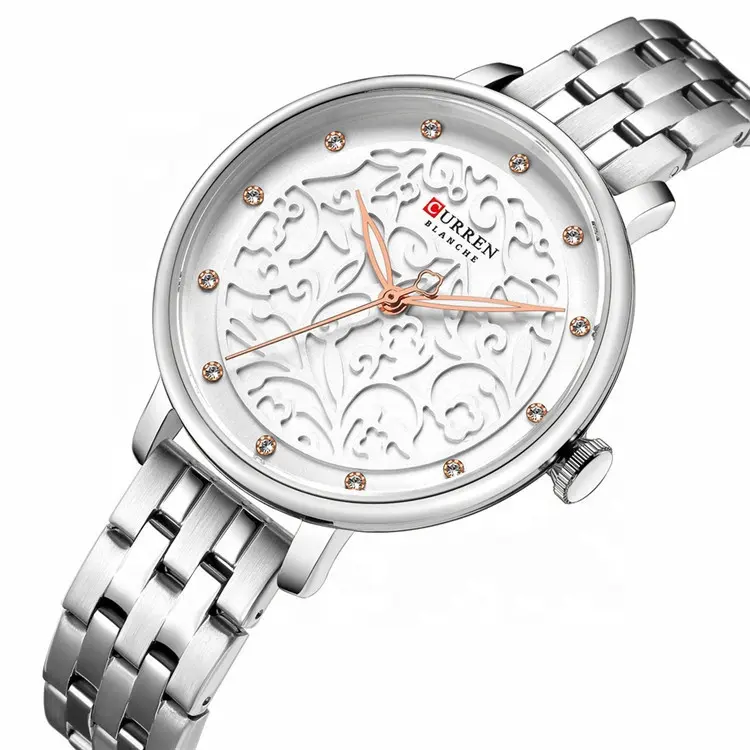 Sıcak satış CURREN 9046 moda kadın bayanlar lüks marka kızlar için kol saati paslanmaz çelik kayış kol saati kol