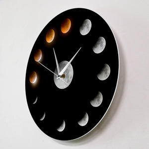 นาฬิกาแขวนผนังรูปดวงจันทร์ระบบควอตซ์แบบทันสมัยปรับแต่งได้กลไกดาราศาสตร์สำหรับการจัดวางในห้องนั่งเล่น - Product Image 3