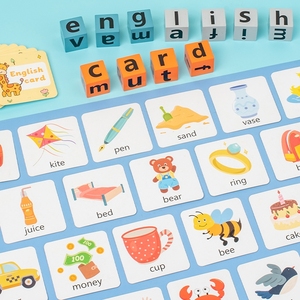 Jeu de combat <span class=keywords><strong>d</strong></span>'association des lettres de l'alphabet ABC pour la maternelle, blocs en bois, jeu <span class=keywords><strong>d</strong></span>'<span class=keywords><strong>orthographe</strong></span> avec cartes flash éducatives de mots fréquents - Product Image 5