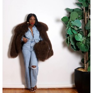 Áo khoác lông cừu dày dặn mùa đông RXFurs dành cho nữ, áo khoác lông mềm mại, khăn choàng cổ lông cừu, áo khoác lông thật Mông Cổ, áo khoác ngoài - Product Image 5