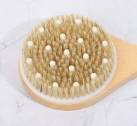 Brosse exfoliante pour peau sèche en poils naturels, manche long, pour le dos, la douche, le corps, la cellulite, le massage lymphatique