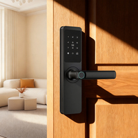 Serrures intelligentes Wifi Tuya, serrure de porte électrique à empreintes digitales pour portes en bois avec poignée sans clé numérique pour système de sécurité domestique