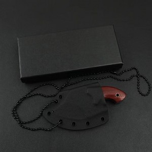 Ascia Piccola HK SS218 Damascus Personalizzabile OEM, Coltello da Giardino Multifunzione in Acciaio Inox con Manico in Legno, Punta a Clip 8mm - Product Image 2