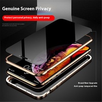 Coque magnétique anti-espion avec double verre trempé et cadre métallique pour iPhone 17 Pro 16 15 – Protection d'écran et confidentialité