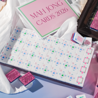 Permainan Mahjong Amerika Kelas Master 160 Ubin Berwarna dengan Rak dan Penggeser Empat Warna untuk Kesenangan Reuni Teman Kirim ke Rumah