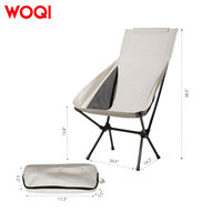 Chaise lune pliable WOQI moderne en aluminium et tissu Oxford pour camping, pêche, plage et jardin