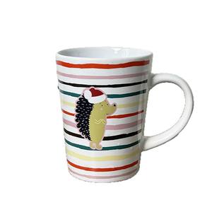 Creative Little Hedgehog Ceramic <b>Mug</b> White Porcelain Cartoon Pattern <b>Rainbow</b> Stripes Christmas Design General Use - Product Image 5