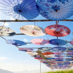 Manual Oriental Style Three-Folding Iron <b>Frame</b> Umbrella 190T Pongee Fabric Windproof Lightweight Design Advertising Gift Garden - Product Image 1