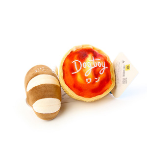 Juguetes Aduck para perros, que incluyen juguetes para masticar, juguetes con sonajero, croissants de pana de felpa y tartas de huevo. - Product Image 5