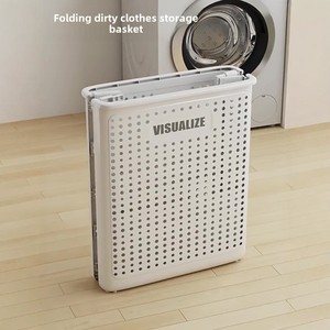 <span class=keywords><strong>Panier</strong></span> de rangement domestique pliable de grande capacité en plastique de conception de corde en tissu durable pour les vêtements sales, les jouets et la lessive - Product Image 3