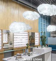 TSINYE Moderne Flottant Blanc Nuage Pendentif Suspension Nordique Coton Plafonnier Lustre pour Chambre Nuage Pendentif Lumière