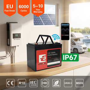 Batería de ciclo profundo inteligente BMS 12V 100Ah para uso marino y solar, de larga duración, ligera, reemplazo de batería de plomo-ácido - Product Image 4