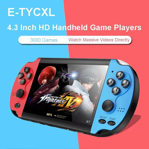 INNOASIA Classic X12 Plus Konsol Game Genggam PSP Wi-Fi Joystick Ganda Layar Warna HD 4.3 inci Quad Core Sistem Operasi Linux Permainan