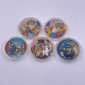 Fábrica al por mayor 5 diseños Anime <span class=keywords><strong>Los</strong></span> Simpsons Moneda chapada en oro de 24K - Product Image 1