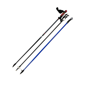 Bâtons de randonnée télescopiques en aluminium 7075 personnalisés, bâton de marche en fibre de carbone avec embouts en fer et poignée en EVA - Product Image 2