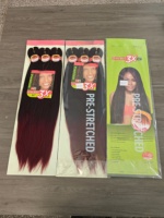 Cheveux à tresser pré-étirés en gros, trame simple, 3 paquets de 52 pouces, fibres capillaires synthétiques Afro Yaki en vrac, mèches pour perruques, ultra cheveux à tresser