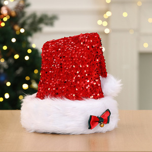 Chapeau de Noël en velours de luxe extra-large de haute qualité pour adultes avec paillettes, personnalisable pour la saison des fêtes - Product Image 6
