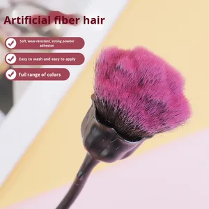 Brosse de nettoyage pour ongles 6 couleurs Rose, en plastique et nylon, avec manche électroplaqué, pour manucure - Product Image 2