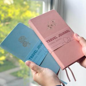 สมุดบันทึก LABON Floral Traveler's Notebook ปกหนังวีแกน กระดาษหนา 160 แกรม สมุดบันทึกขนาดพกพา 160 หน้า แบบตารางและจุด - Product Image 4