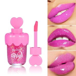 <span class=keywords><strong>BAOLISHI</strong></span> Nuevo Diseño Brillo Labial con Lentejuelas en Forma Adorable, Aceite Labial que Cambia de PH para Maquillaje Diario, Etiqueta Privada, Venta al por Mayor, Vegano, Alta Calidad - Product Image 1