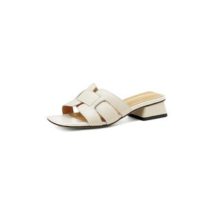 Sandalias de Verano, Estilo Nuevo, de Cuero, Cómodas, Sencillas, Suaves, con Punta Cuadrada, Tacón Bajo y Grueso, Impermeables - Product Image 2