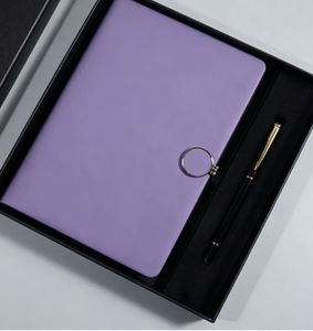 Cheaper Custom Company Logo Diary Stationery Business Magnetic <b>Notebook</b> Gift Set <b>A5</b> Black Pu Leather Journal With Box and Pen - Product Image 3