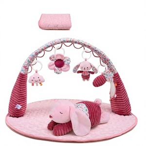Tappeto Sensoriale Floreale per <span class=keywords><strong>Neonati</strong></span> con Archi Imbottiti, Tappetino per Gioco e Tummy Time, Rosa Vintage Trapuntato - Product Image 5