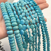 Perles de pierre précieuse turquoise verte naturelle ovales/rondes/plates/répétées en forme de cœur, perles lisses pour la fabrication de bijoux DIY