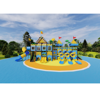 Aire de jeux extérieure en plastique à grande échelle bon marché pour enfants garderie parc public aire de jeux commerciale