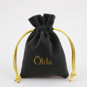 Custom Packaging for Jewelry With logo Printed Suede <b>Gift</b> Pouch Drawstring Velvet Jewelry Bag Packing for Rings Jewelry Display - Product Image 4