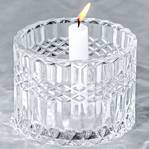 Latest Glass Candle Holder Jar with Lid Wholesale Heat Resistant <strong>Large</strong> Tealight Cup Wedding Decor Windproof Glass <strong>Candlestick</strong> - Product Image 2