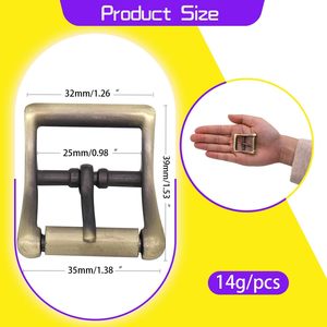 <b>Metal</b> <b>Roller</b> Buckle Center Bar Buckle For Leather Bags Crafts - Product Image 2