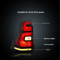 Feux arrière LED modifiés rouges clairs avec fonctions de marche, de freinage et de clignotant pour Lexus GX 460 et Land Cruiser Prado 2010-2016