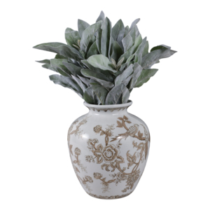 Vaso in ceramica con disegno di uccello e rampicanti, vaso per fiori di ispirazione vintage per soggiorno, decorazione da tavolo per la casa - Product Image 2