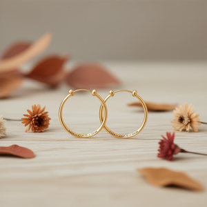 Krea X Glmud X Paqe Orecchini a cerchio dorati in lega di zinco Gioielli classici unisex alla moda E4432 - Product Image 2