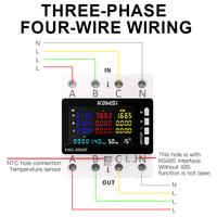 Pemantau Daya VoltMeter 80A, Proteksi Beban Berlebih dan Tegangan Rendah, Pemutus Sirkuit, Meteran Energi WiFi Pintar 3 Fasa