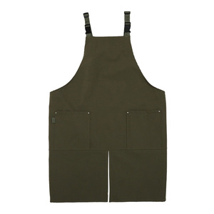 Split Waterproof Apron Canvas Waistband Pure Cotton Kitchen Workwear For Cafe Restaurant Adults All Seasons Solid Color - Product Image 5
