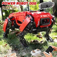 Mould King 15066-15067 Robot chien à quatre pattes, modèle dynamique contrôlé par application mobile, blocs de construction mécaniques intelligents pour techniciens