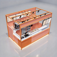 Comptoir de café personnalisé, moderne et élégant, avec éclairage LED, vitrine en verre, présentoir pour café