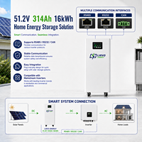 Batterie de stockage d'énergie domestique au lithium-ion LIRVO 51,2 V 15 kWh 48 V 300 Ah 314 Ah, système divisé CAN Bluetooth WiFi pour hybride hors réseau