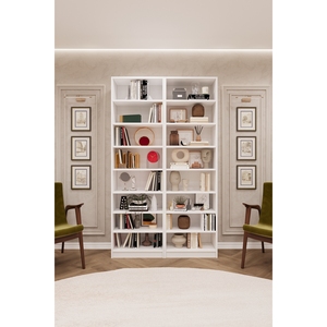 Asra Trend K (09-18) Serie Libreria a Doppio Ripiano | 120x208x30 cm 100% MDFLAM 16 Scomparti Aperti Senza Ante - Product Image 1