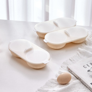 Vaporera de Huevos para Microondas, 2/4 Compartimentos, Material PP, con Tapa, para Comida de Bebé, Uso Doméstico - Product Image 1