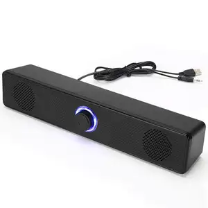 Sistema di altoparlanti a LED di fabbricazione professionale soundbar blaster subwoofer manopola USB altoparlanti per basso dj cablati per PC notebook