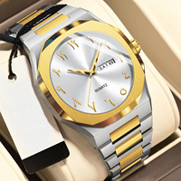 Montres en or pour hommes, montre personnalisée avec logo, montre de luxe pour hommes, sportive, étanche, lumineuse, multifonction, montre-bracelet à quartz pour les affaires et les activités de plein air